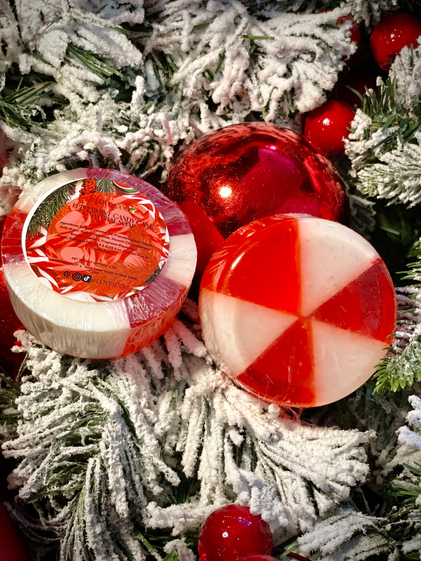 Peppermint Candy Cane Natural Soap